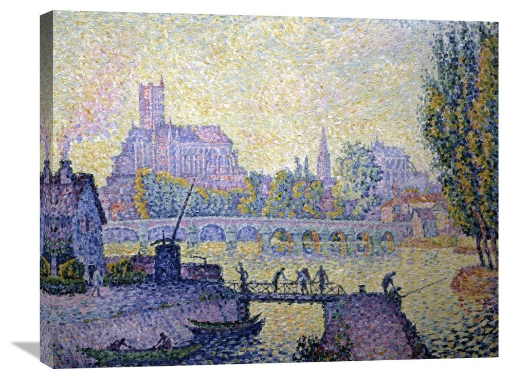 "Bridge at Auxerre Le Pont Due Auxerre" Canvas Giclee by Paul Signac, 30"x24"