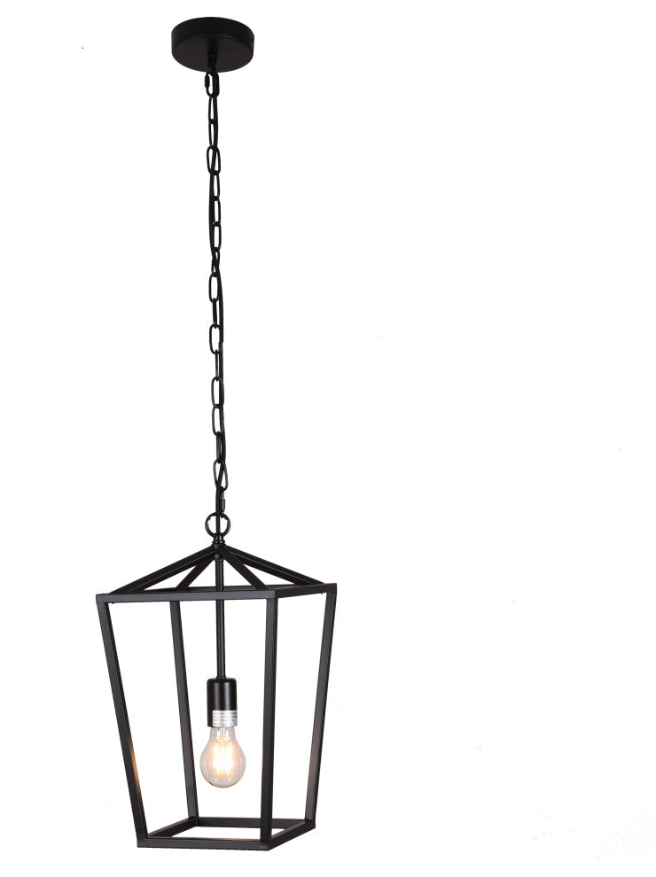 JL Styles Inc Black Single Light Lantern Pendant