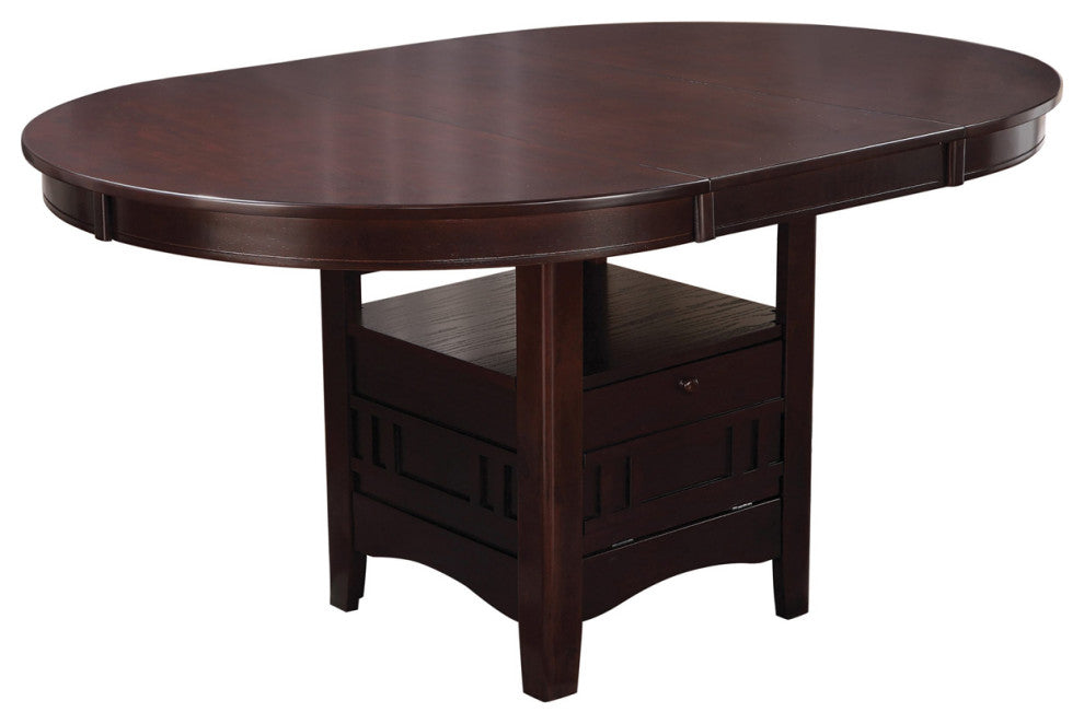 Wood Dining Table with Storage, Espresso