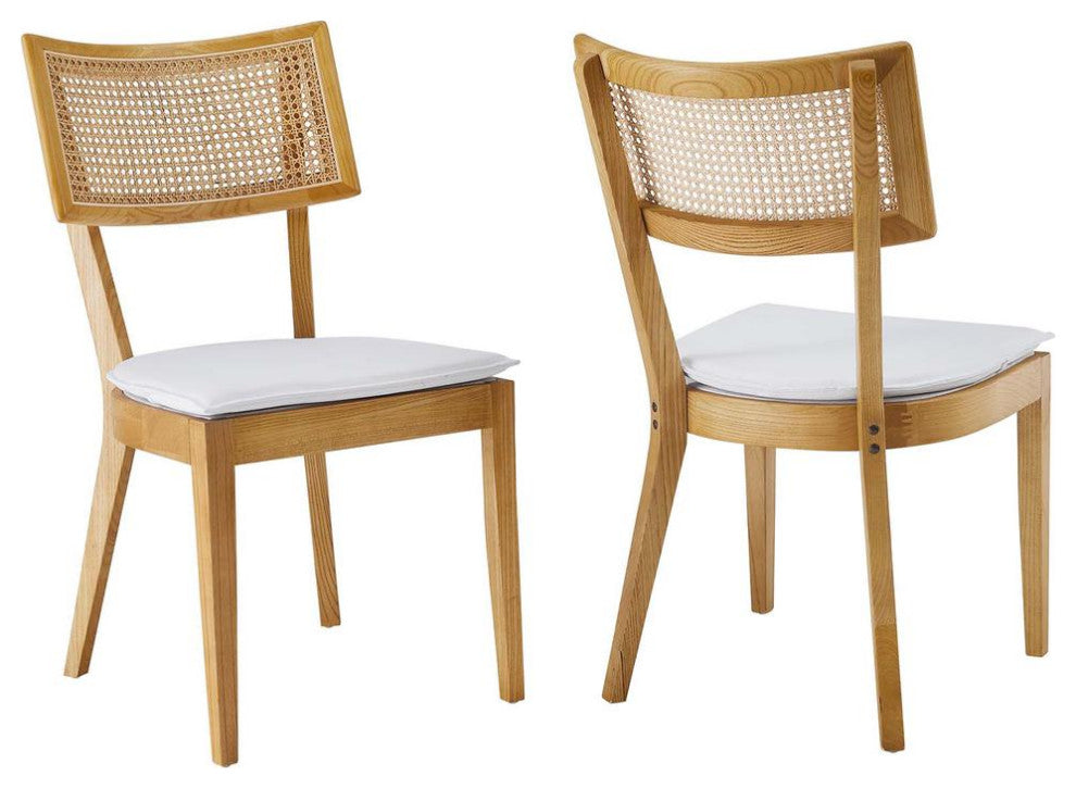 Caledonia Fabric Upholstered Wood Dining Chair Set of 2