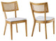 Caledonia Fabric Upholstered Wood Dining Chair Set of 2