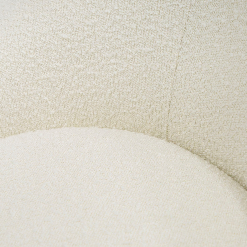Modrest Frontier Glam White Fabric Accent Chair