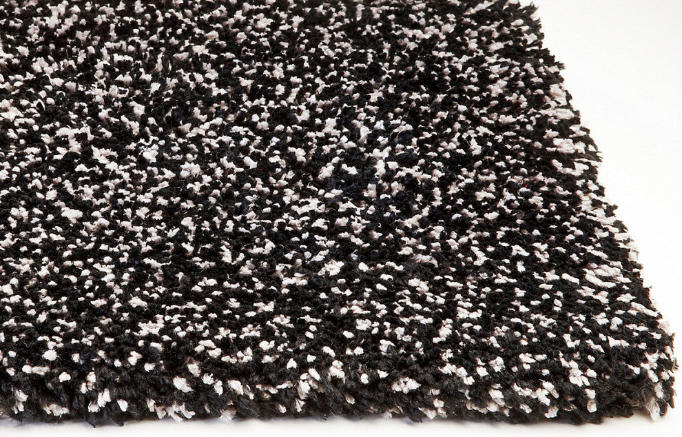 KAS Bliss 1583 Black Heather Shag Area Rug, 8' Round