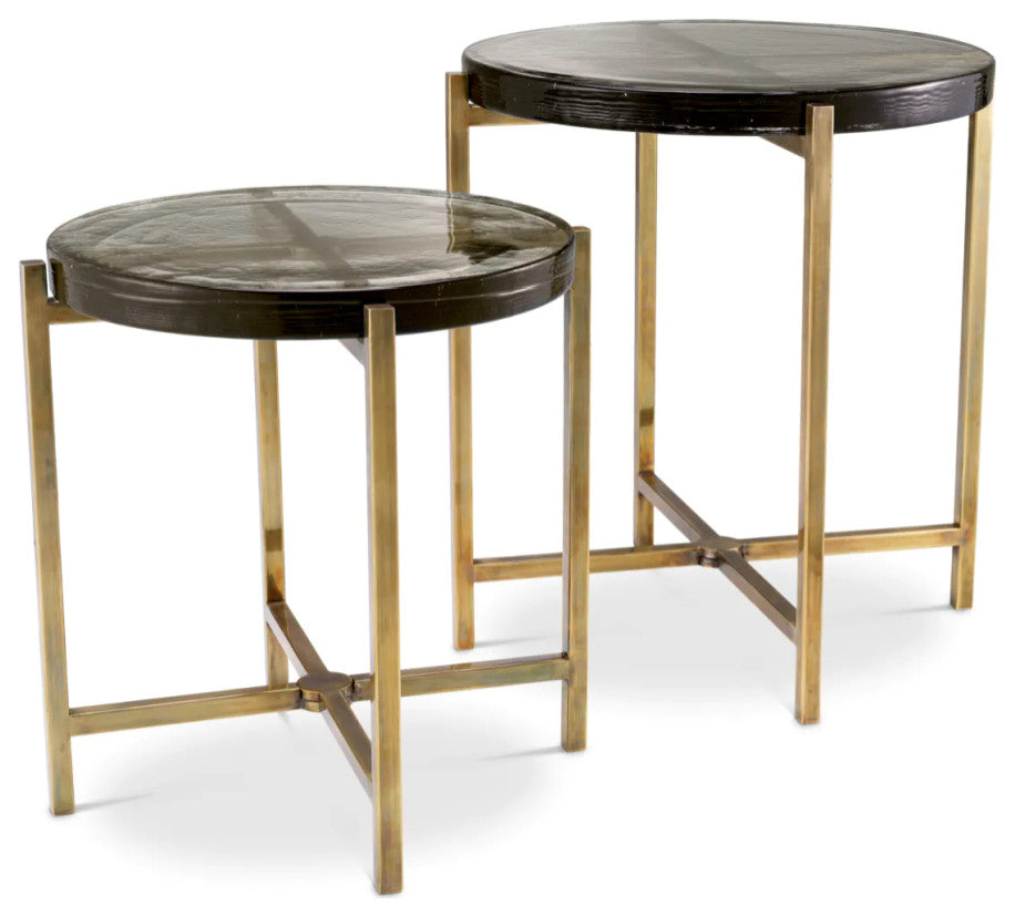 Vintage Brass Framed Side Tables (2) | Eichholtz Haymann