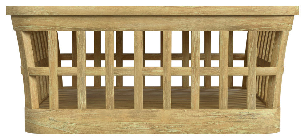 Monhegan Outdoor Teak and Marble Coffee Table