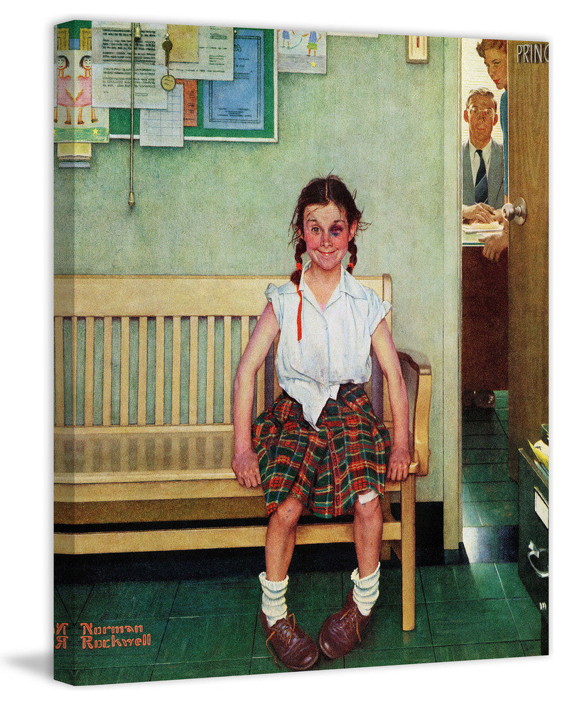 "Shiner" Painting Print on Canvas by Norman Rockwell