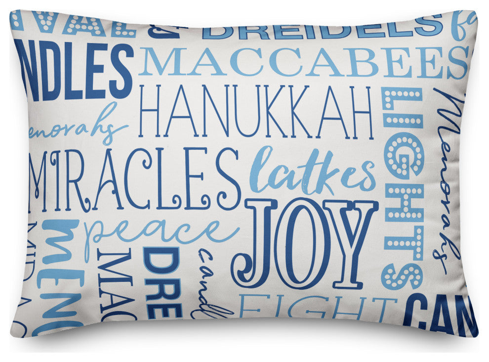 Hanukkah Word Pattern 14"x20" Throw Pillow Cover