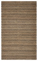 5" x 8" Tan and Black Intricate Striped Area Rug
