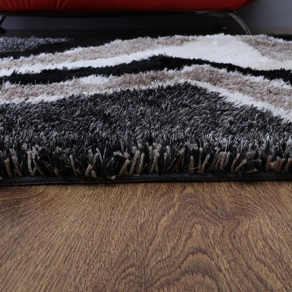 HAND TUFTED SHAG POLYESTER ECO-FRIENDLY AREA RUGS -Multicolor,Contemporary