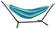 HomeRoots Blue and Green Stripe Classic 2 Person Hammock With Stand
