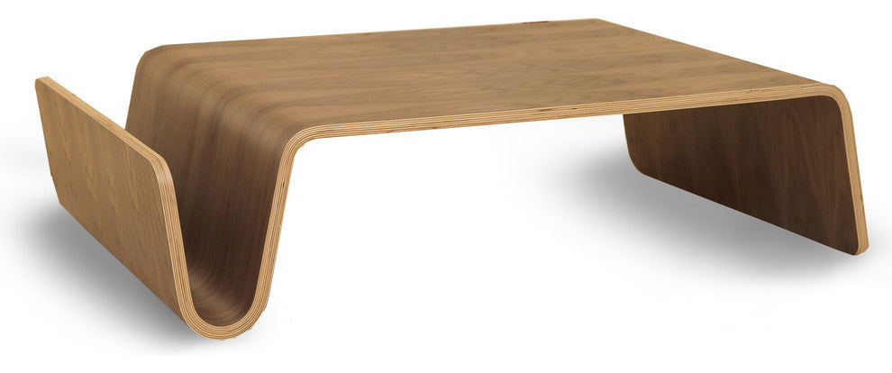Low Bent Wood Coffee Table, Modern Scando Table, Walnut
