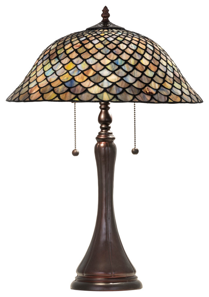Meyda Lighting 28369 23"H Tiffany Fishscale Table Lamp
