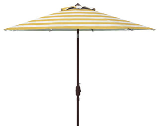 Safavieh Outdoor Iris Fashion Line 11ft Round Umbrella Orange Stripe