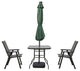 LeisureMod Sierra Modern 9' Market Patio Umbrella With Solar Powerd LED, Green