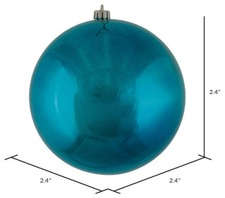 Vickerman 2.4" Sea Blue Shiny Ball Ornament, 24 per Bag