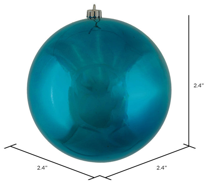 Vickerman 2.4" Sea Blue Shiny Ball Ornament, 24 per Bag