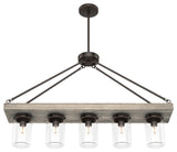 Hunter Devon Park Collection 5-Light Rectangle Chandelier, Onyx Bengal