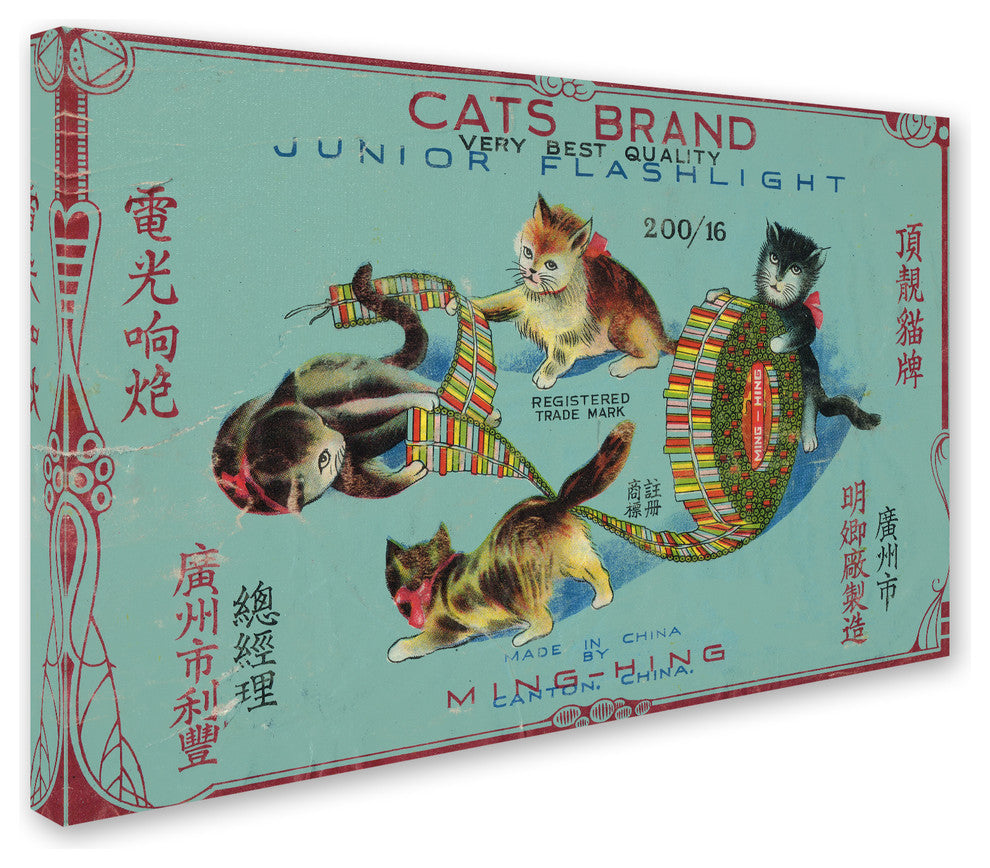 Vintage Apple Collection 'Cats Fireworks' Canvas Art, 22x32