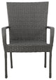 GDF Studio 7-Piece Ford Outdoor Wood and Wicker Dining Set, Gray Finish/Gray