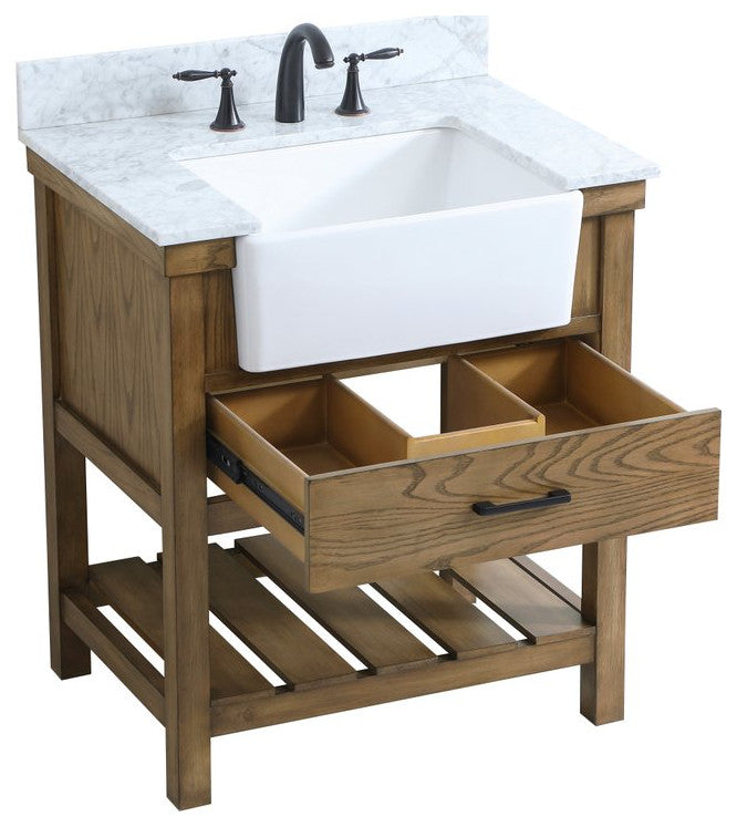 Home Living 22" Farmhouse Driftwood-Light Bathroom Vanity