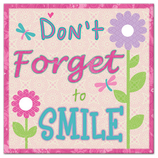 Don't Forget To Smile 20x20 Canvas Wall Art