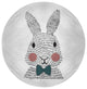 Bow-tie Bunny Easter Chenille Rug, Ocean Abyss Green, 5' Round