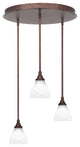 Empire 3-Light Cluster Pendalier, Bronze/White Marble