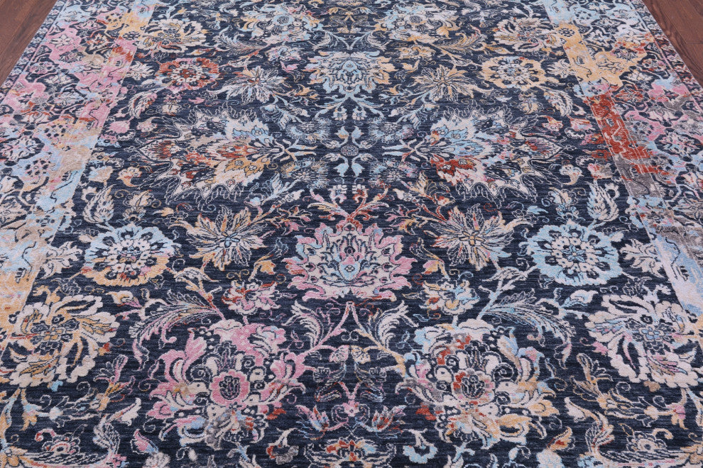Wool & Silk Persian Hand Knotted Rug 7' 11" X 9' 9" - Q15554