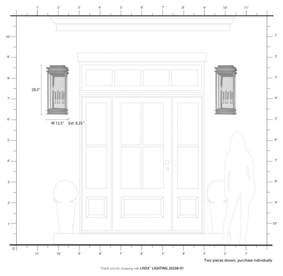 Princeton 3 Light Antique Brass Outdoor Extra Large Wall Lantern