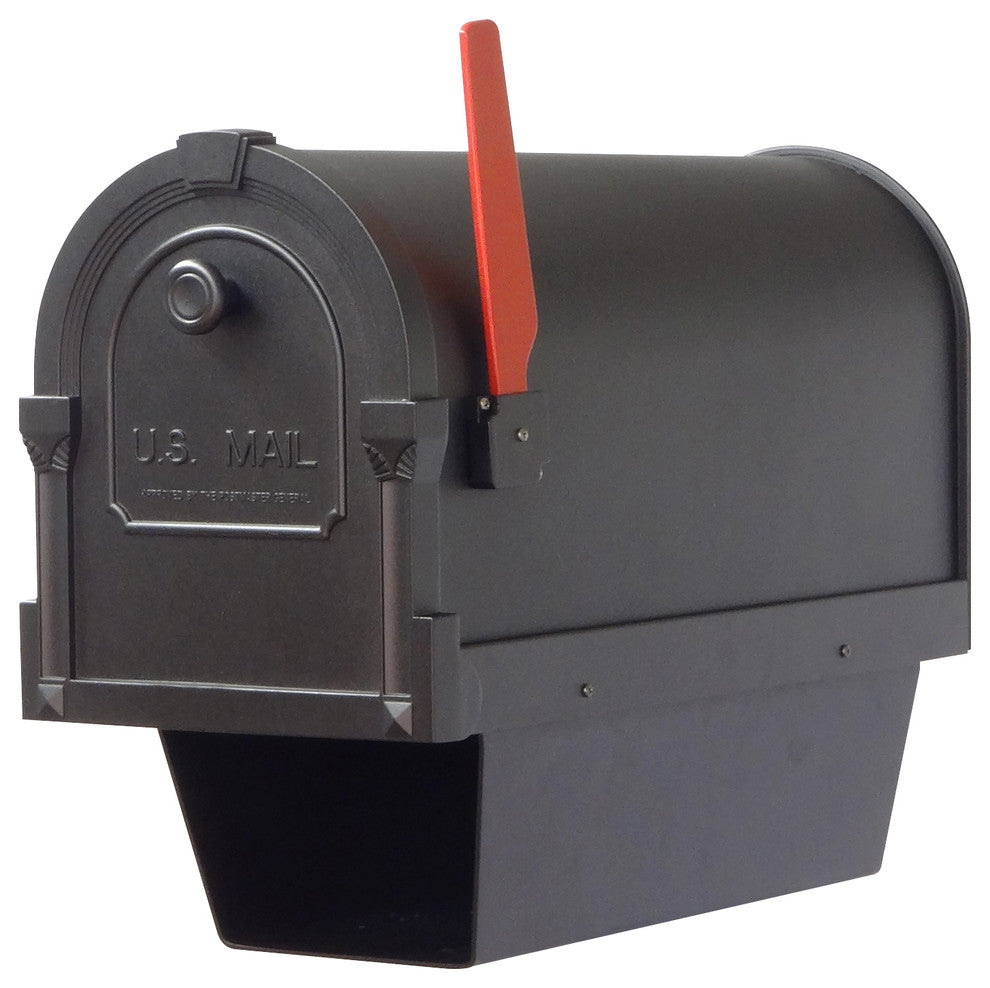 Savannah Curbside Mailbox With Newspaper Tube and Fresno Mailbox Post