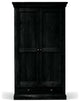 Rustic Solid Wood Wardrobe, Black