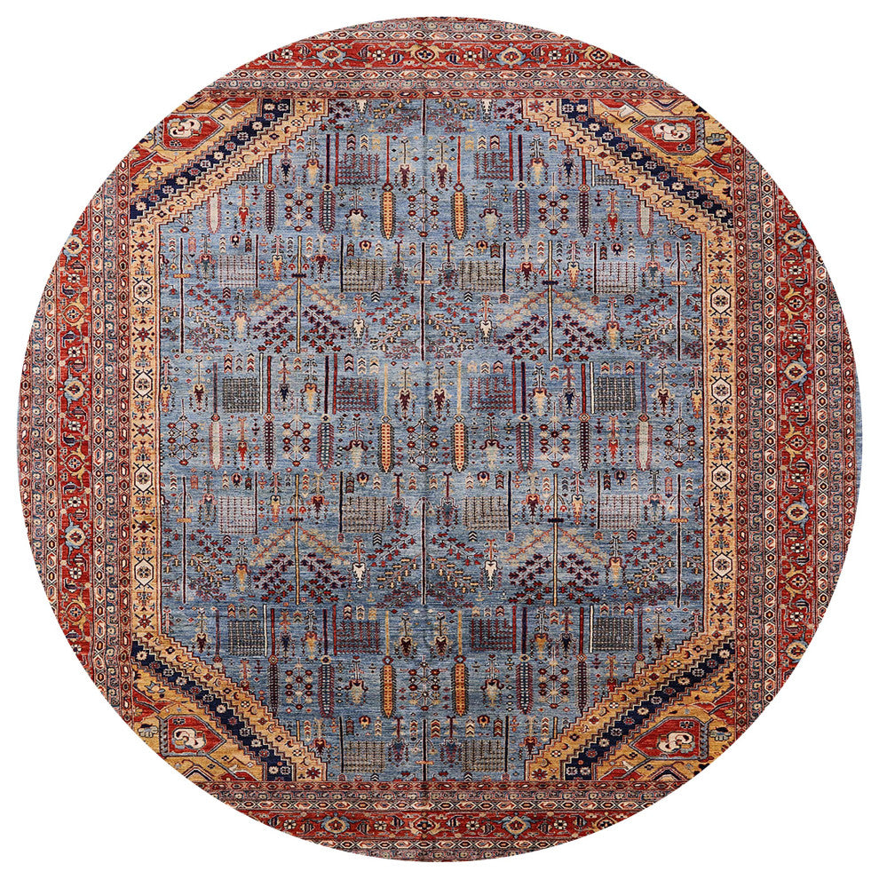 Ahgly Company Indoor Round Mid-Century Modern Area Rugs, 8' Round