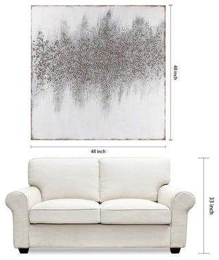 Silver Dust Abstract Textured Metallic Hand Painted Wall Art by Martin Edwards