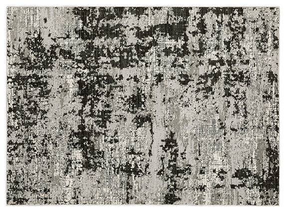 Oriental Weavers Caravan Gray and Black 9'10"x12'10" Indoor Rug