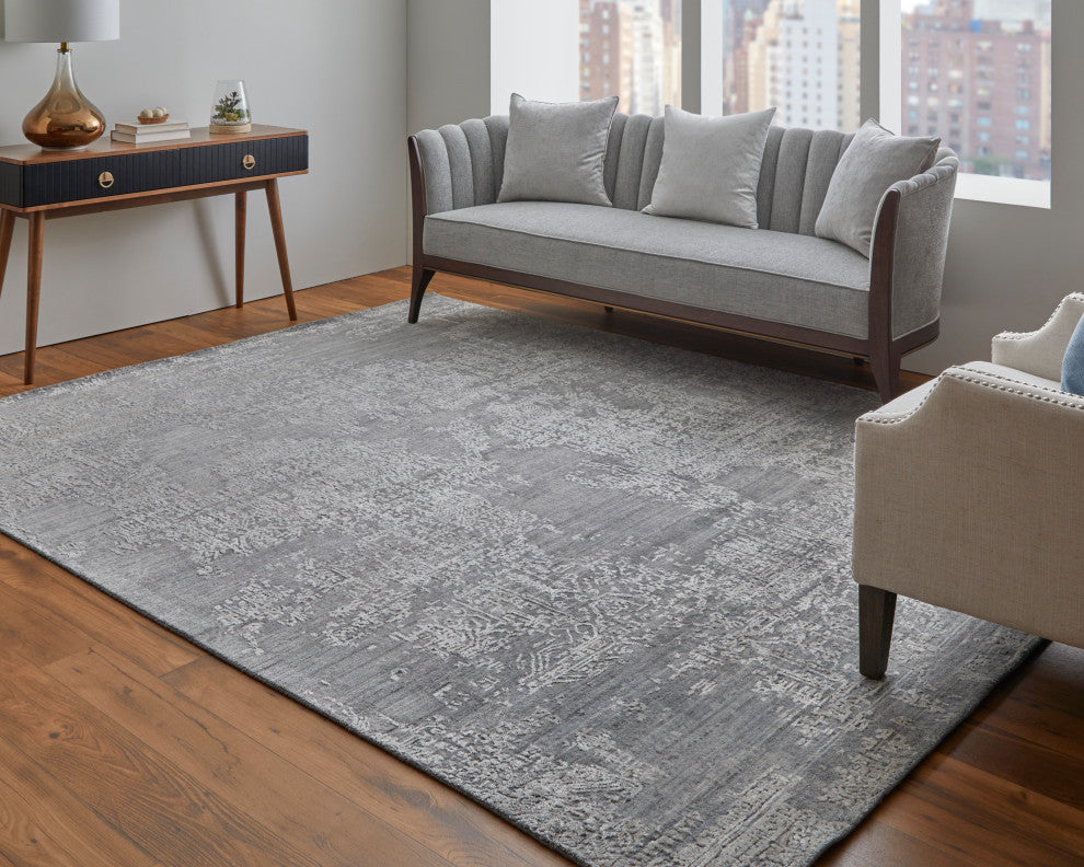 Kinton Modern Abstract, Gray, 2'6"x14' Runner
