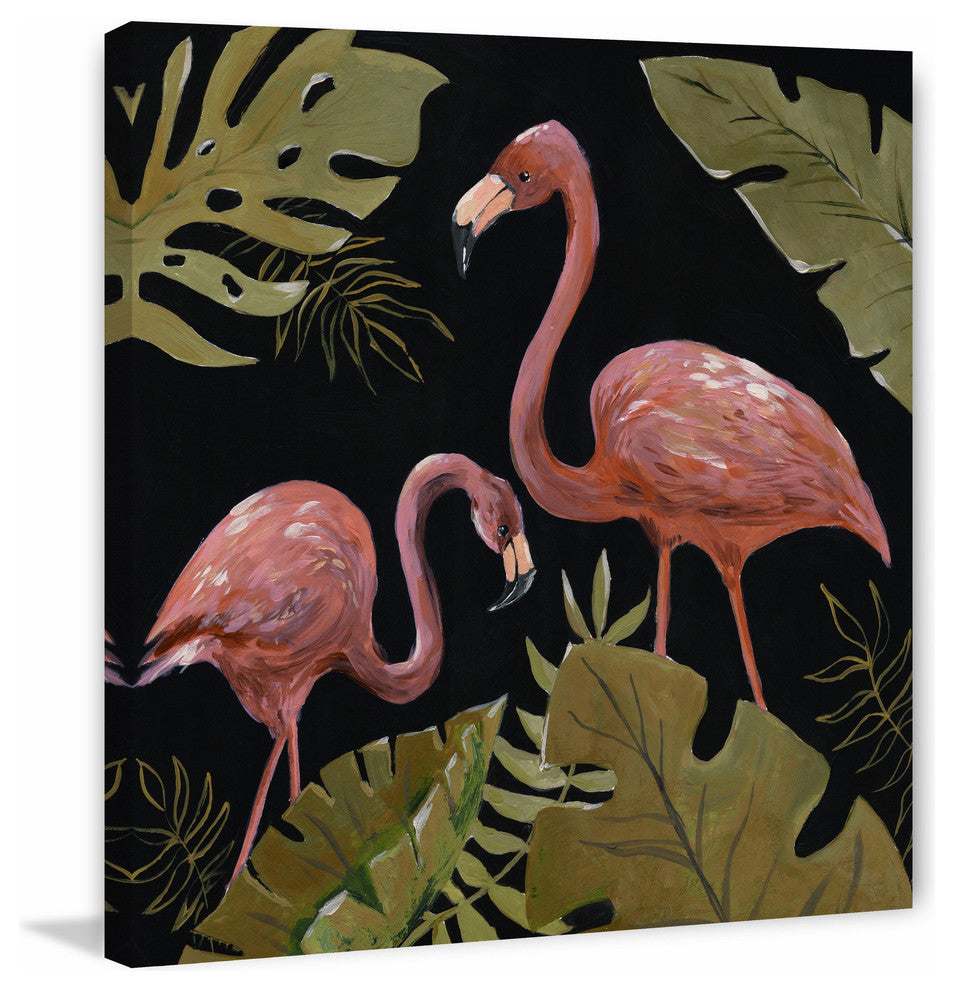 "Flamingos Sweetheart I" Painting Print on Wrapped Canvas, 32"x32"