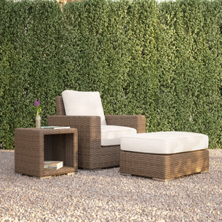 Coronado Canvas Natural Fast Drying Cushions Outdoor Ottoman