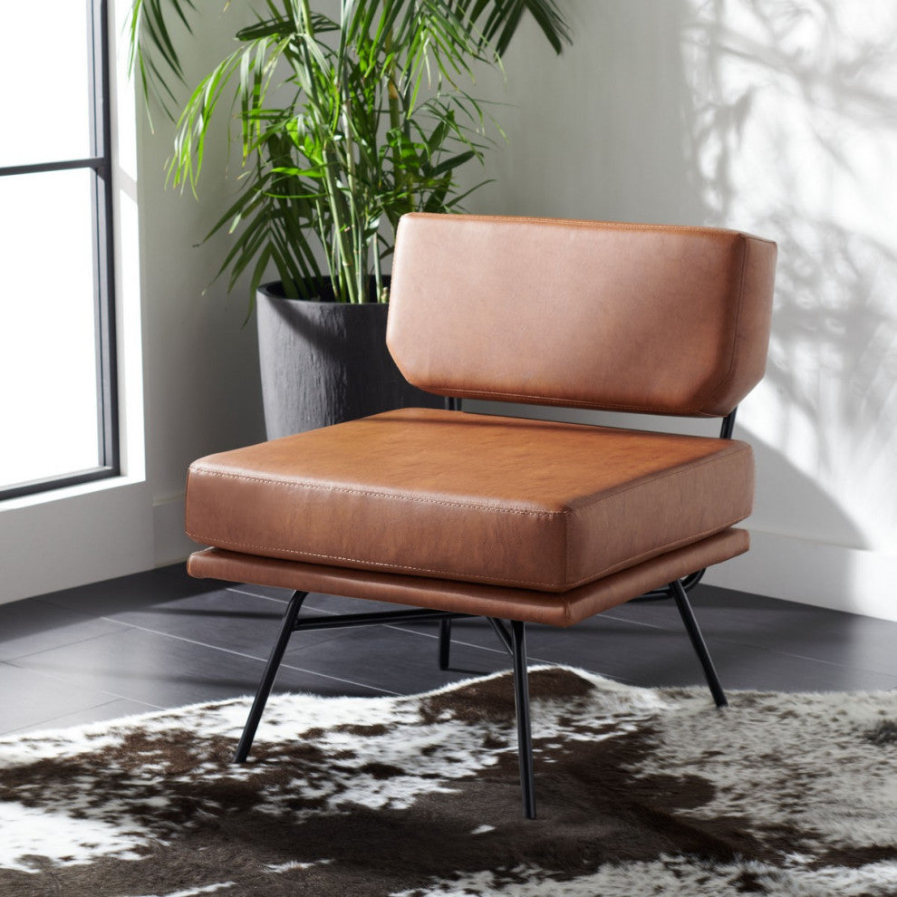 Safavieh Kermit Accent Chair, Cognac/Black
