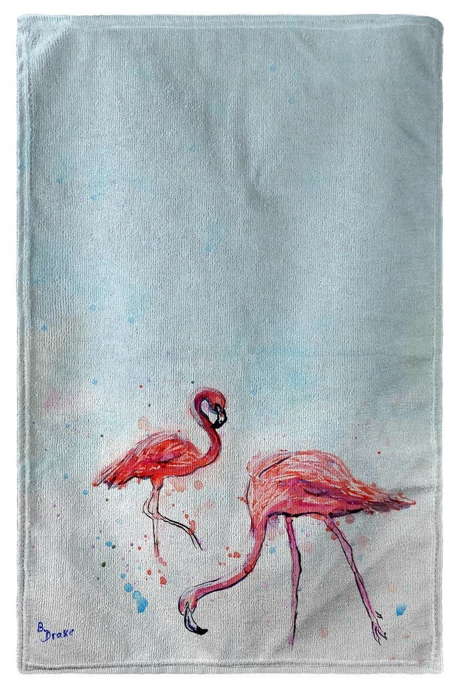 Betsy Drake Funky Flamingos Beach Towel