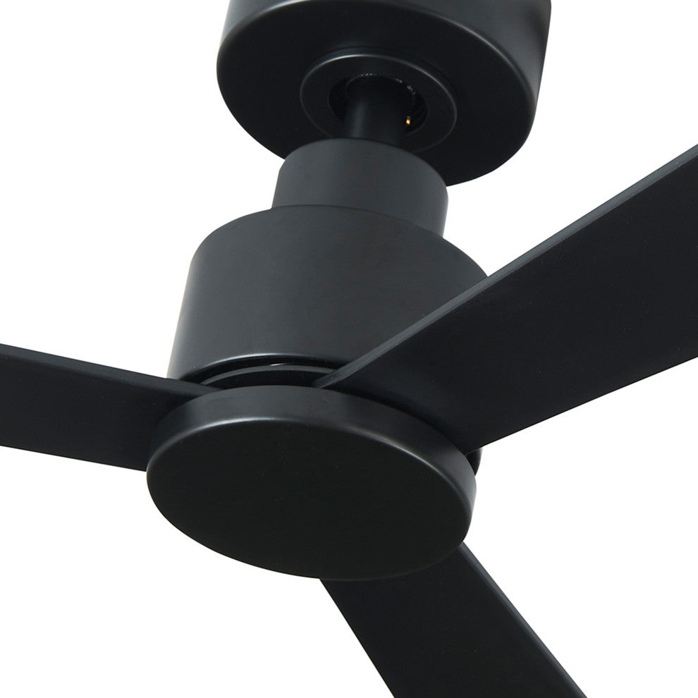 52 in. Modern Ceiling Fan with Reversible DC Motor,Six Speeds,Black