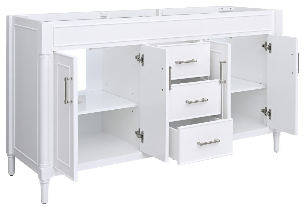 Avanity Bristol 60" Vanity Combo, White and Cala White Engineered Top