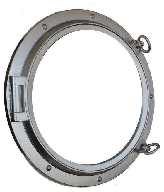 Decorative Ship Porthole Window, Silver, 24"