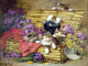 Tile Mural Kittens At Play By Charles Huber, 6"x8", Glossy