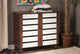 Gisela Oak and White 2-Tone Shoe Cabinet With 2 Doors