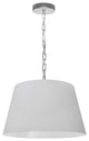 1 Light Brynn Small Pendant, White Shade, Polished Chrome