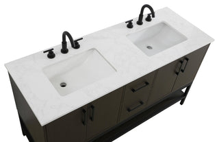 Home Living 60" Double Bathroom Vanity, Mocha Brown