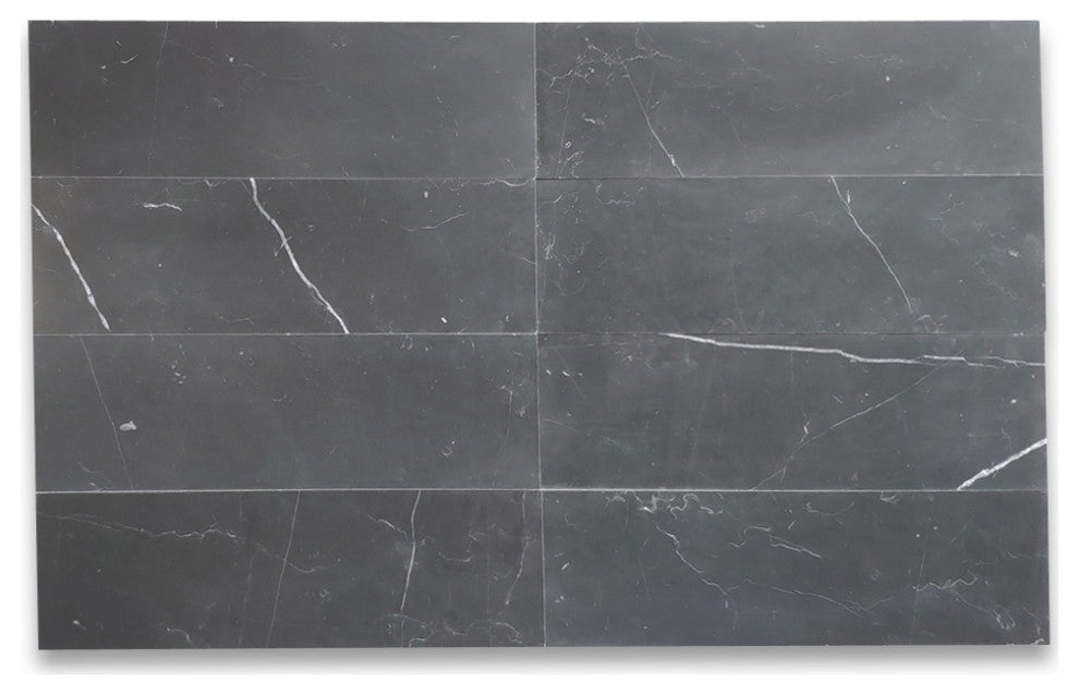 Nero Marquina Black Marble 6x18 Wall and Floor Tile Honed, 99 sq.ft.