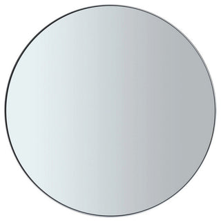 Rim Round Accent Mirror, Smoke With White Rim 31"