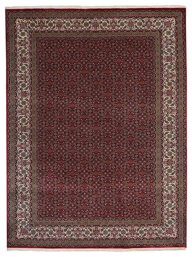 Hand Knotted Persian Wool Area Rug Oriental Red