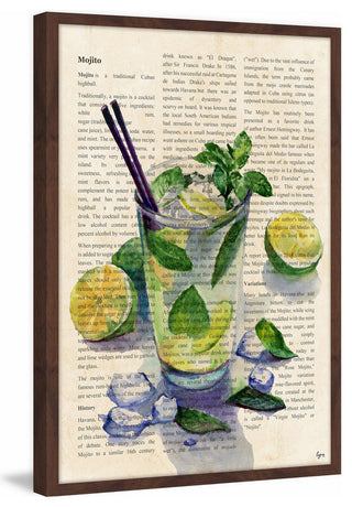 "Mojito History" Framed Painting Print, 12"x18"